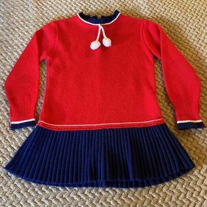 VTG St Michael Orion Girls Red Blue Dress Size 4